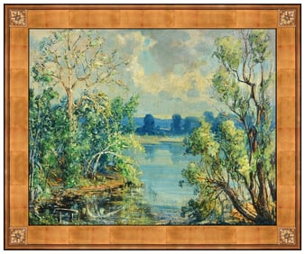 William Chadwick Original Landscape Oil Painting Signed Framed Board