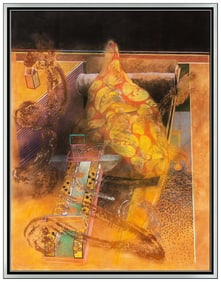 Karel Anthony Nel Large Original Abstract Pastel Pigment Painting Signed Framed Art