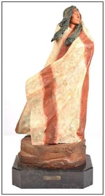 Harry Jackson Polychrome Sacagawea II Original Signed Bronze Native American Sculpture