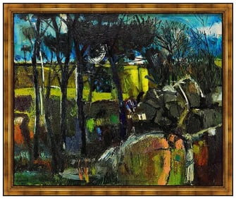 Robert Aaron Frame Large Original Landscape Oil Painting Signed Framed Canvas