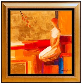 Adriana Naveh Original Female Still Life Acrylic Painting Signed Framed Board