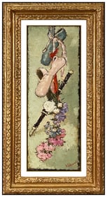 Dietz Edzard Original Floral Ballet Dance Oil Painting Signed Framed Canvas