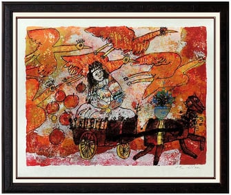 Theo Tobiasse Hans Christian Andersen Original Hand-Signed Color Lithograph Illustration