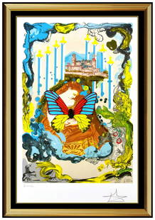 Salvador Dali Courtesan Original Hand-Signed Color Lithograph Papillons Anciennes Art: This lot includes:Gallery COA & free domestic shipping (*insurance and international shipping for an additional charge)Artist: Salvador DaliTitle: CourtesanMedium: LithographSize: 27" x 18"Framed: 36"