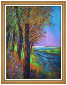 Michael Schofield Large Original Water Landscape Oil Painting Signed Framed Canvas