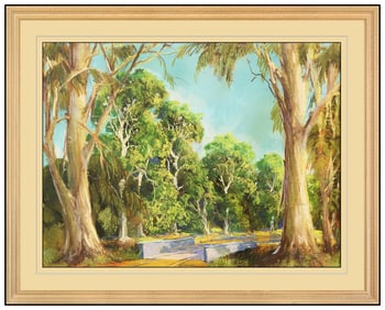 George Demont Otis Original Landscape Pastel Painting Signed Framed Artwork