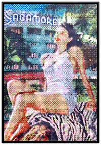 Kan DMV Large Original Female Portrait Graffiti Painting Signed Framed Canvas