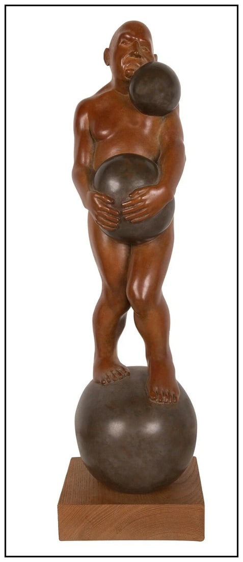 Michael Bergt Original On A Roll Large Bronze Male Figurative Sculpture Signed Art (1 of 3)