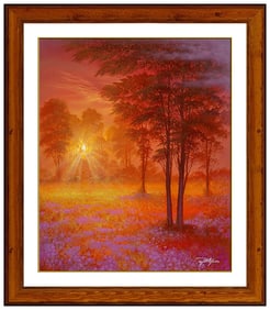 Jon Rattenbury Original Tree Landscape Acrylic Painting Signed Framed Canvas