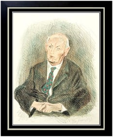 Raphael Soyer Isaac Singer Gentleman From Cracow Original Signed Deluxe Framed Art