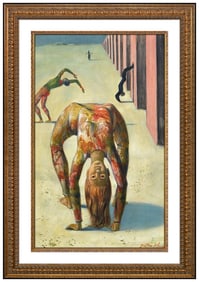 Jean Pierre Alaux Original Surrealism Oil Painting Signed Framed Canvas