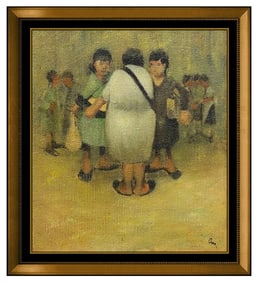 Leonard Creo Original Lady Female Portrait Oil Painting Signed Framed Canvas