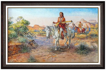 Dave Powell Original Navajo Manuelito Watercolor Painting Signed Framed Board
