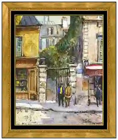 Henry Martin Gasser Original Paris Street Watercolor Painting Signed Framed Art