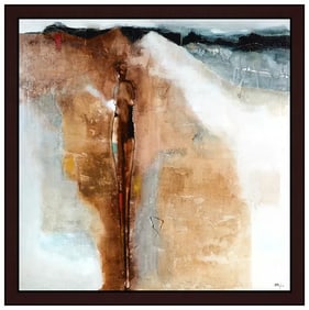 Katia Poulin Large Original Abstract Oil Painting Signed Framed Canvas