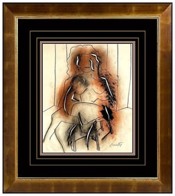 Tony Curtis Original Female Figurative Acrylic Painting Signed Framed Modern Art