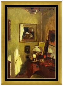 Charles Mccall Original Interior Still Life Oil Painting Signed Framed Board