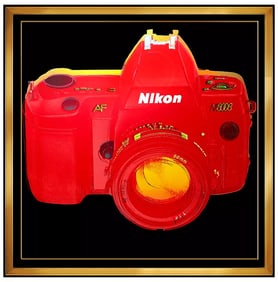 Rupert Jasen Smith Original Nikon Camera Screenprint Signed Andy Warhol Framed Art