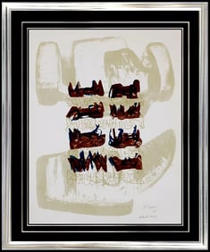 Henry Moore Eight Reclining Figures Original Signed Lithograph Sculpture Framed Art