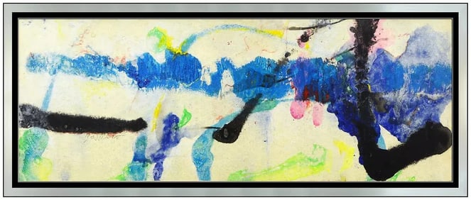 Louis Catusco Original Abstract Cityscape Acrylic Painting Signed Framed Artwork