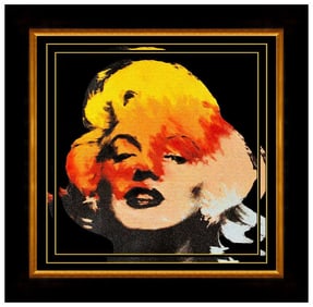 Steve Kaufman Original Marilyn Monroe Portrait Acrylic Painting Signed Framed Canvas