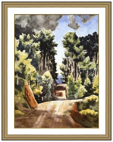 Russell Cowles Original Western Landscape Watercolor Painting Signed Framed Art
