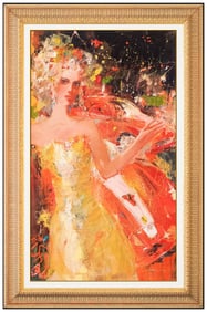 Misti Pavlov Original Female Figurative Oil Painting Signed Framed Canvas