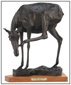 Richard V Greeves Wyoming Antelope VI Original Signed Bronze Nature Animal Sculpture