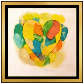 Jim Dine Imogen Heart Original Hand-Signed Screenprint Parchment Paper Framed Art