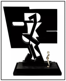 Ernest Trova Falling Man Gox Original Hand-Signed Bronze Full-Round Modern Sculpture
