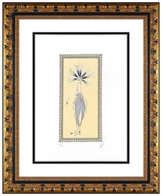 Erte L'Empanachee Original Hand-Signed Color Serigraph Art Deco Fashion Framed Artwork