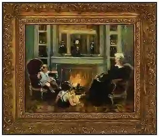 Jules R Herve Original Children Portrait Oil Painting Signed Framed Canvas