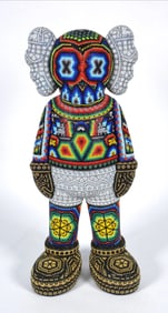 Chroma Rick Wolfryd Companion Original Huichol Style Color Beaded Sculpture