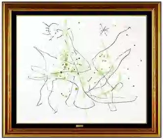 Joan Miro Flux L'Aimant Original Hand-Signed Etching Aquatint Abstract Framed Artwork