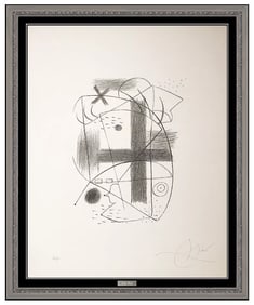 Joan Miro II Rare Original Hand-Signed Lithograph Modern Abstract Framed Art