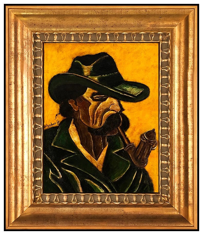 Hugo Scheiber Original Portrait Oil Painting Signed Framed Board: This lot includes:Gallery COA & free domestic shipping (*insurance and international shipping for an additional charge)Artist: Hugo Scheiber Title: A Man and His Pipe Medium: Oil Painting On BoardSize