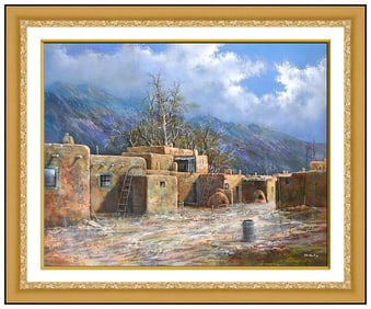 Pawel Kontny Original Western Landscape Oil Painting Signed Framed Canvas