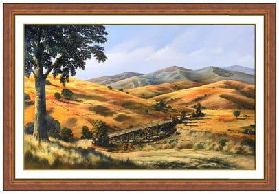 Richard Danskin Large Original Landscape Oil Painting Signed Framed Board