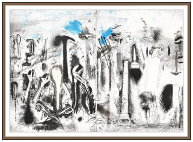 Jim Dine Sky In Madison Original Hand-Signed Color Lithograph Large Framed Art