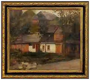 Walter Farndon Original Rural Landscape Oil Painting Signed Framed Board