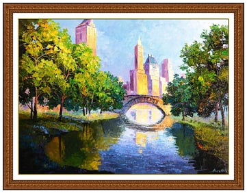 Alexander Antanenka Original New York Cityscape Oil Painting Signed Framed Canvas