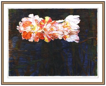 Shirley Pettibone Original Flower Watercolor Painting Signed Framed Still Life Art