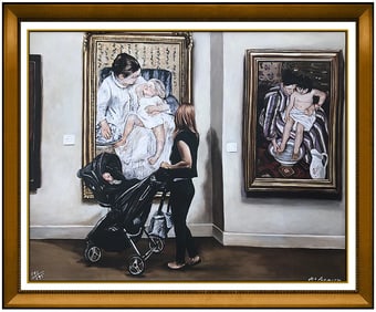 Harry Mccormick Mary Cassatt Original Signed Giclee Portrait Framed Canvas