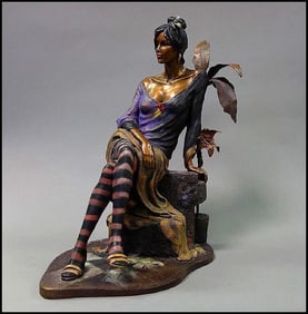Isaac Maimon Monique Original Full-Round Bronze Female Portrait Sculpture Signed