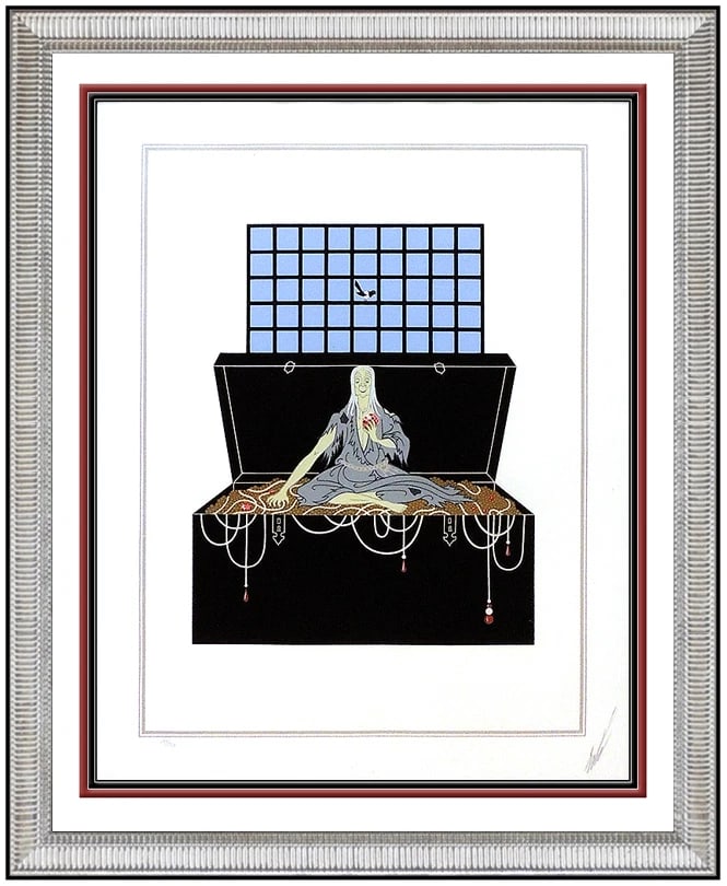 Erte Avarice Original Hand-Signed Color Serigraph Art Deco Costume Set Design Framed (1 of 5)