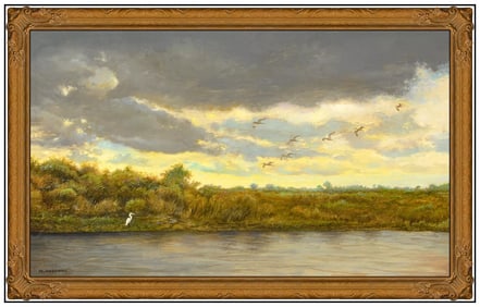 Michael D Hodowal Original Oil Painting On Canvas Landscape Framed Signed Art