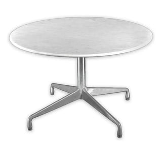 Eames for Herman Miller Rare Outdoor Dining 42" Marble Table Aluminum Group Base