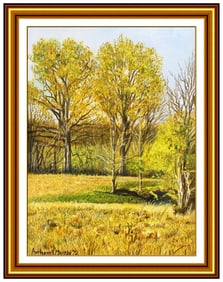 Anthony V. Martin Original Acrylic Painting On Board Signed Landscape Framed Art