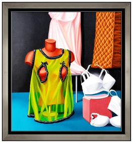 John Bolton Original Oil Painting On Canvas Signed Large Still Life Comic Art