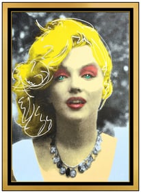 Steve Kaufman Original Marilyn Monroe Oil Painting on Canvas Signed Framed Art